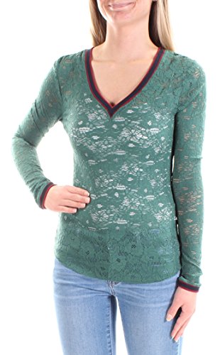 Free People Embroidered Lace Long Sleeve Top