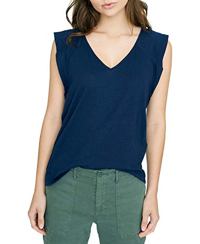 Lily V-Neck Flutter-Sleeve T-Shirt