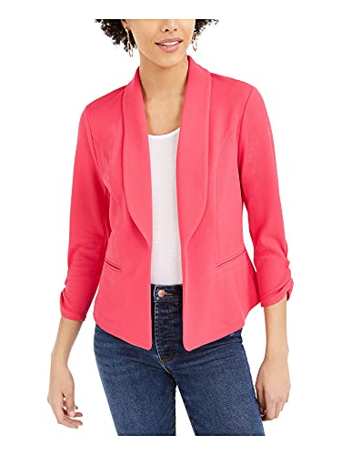 Knit-Crepe Ruched-Sleeve Blazer
