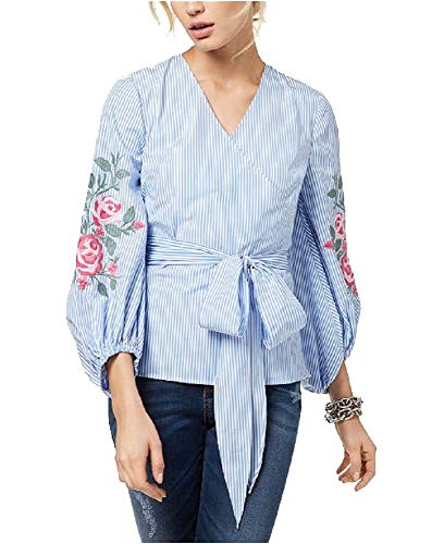 I.N.C. Embroidered Striped Blouse