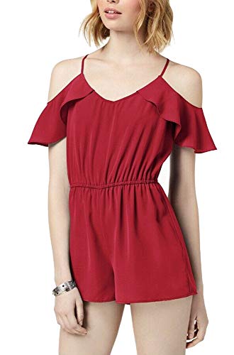 Bebop Juniors' Flutter Cold Shoulder Sleeve Romper Jumpsuit