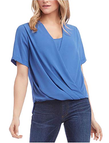 Faux-Wrap Crepe Top