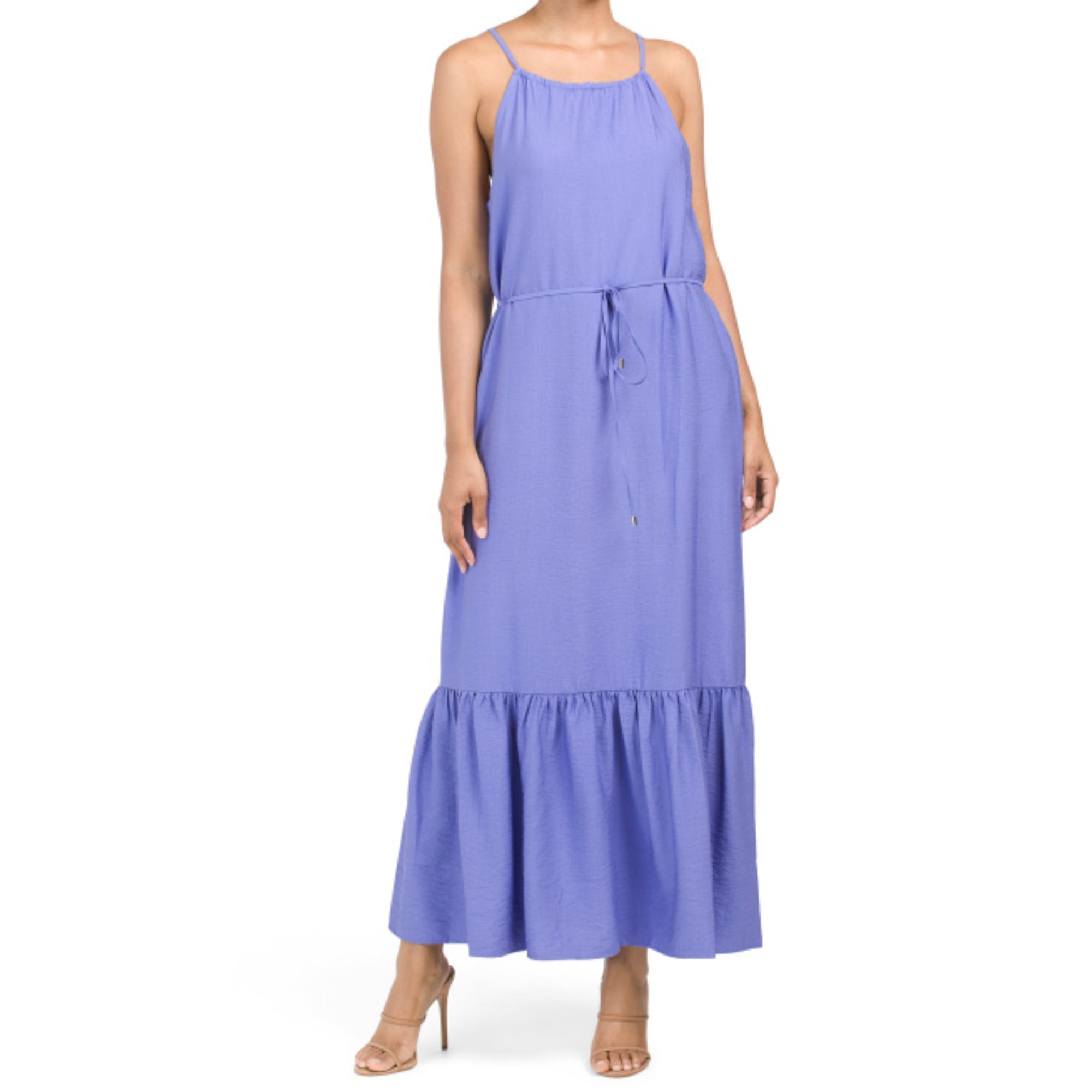 Women's Halter-Neck Tiered Maxi Dress