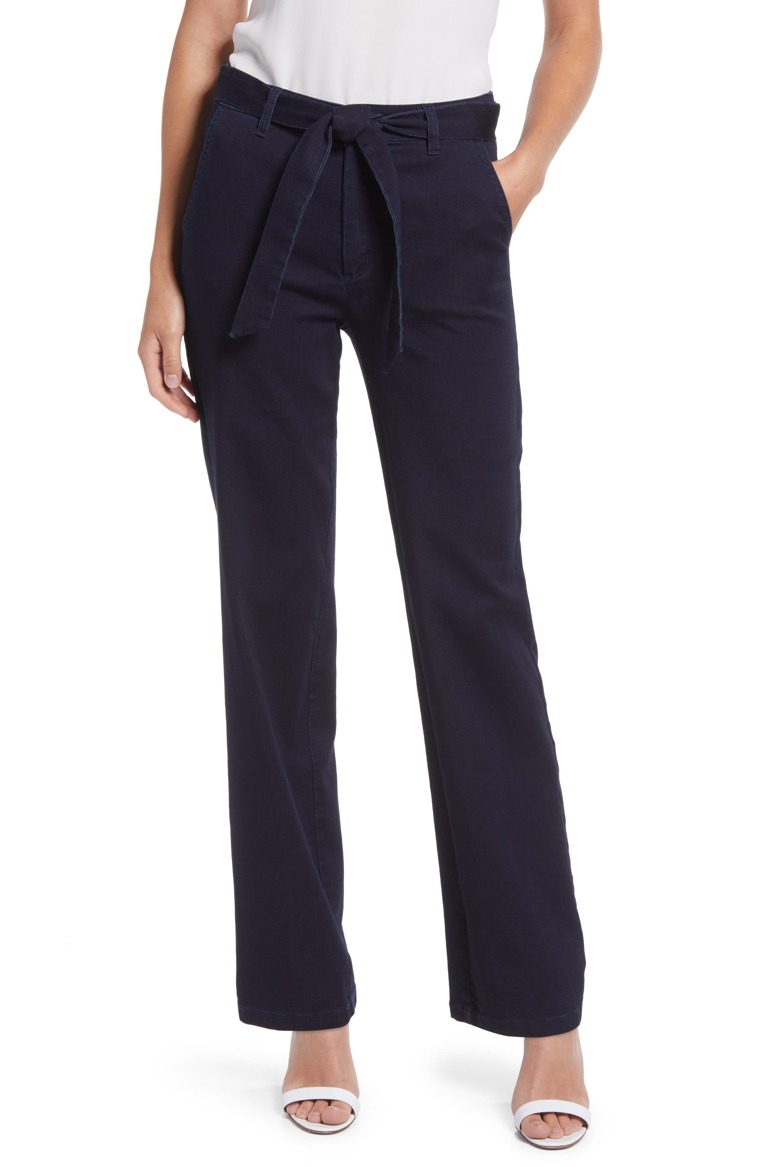 Anne Klein Tie Waist High Rise Trouser Jeans