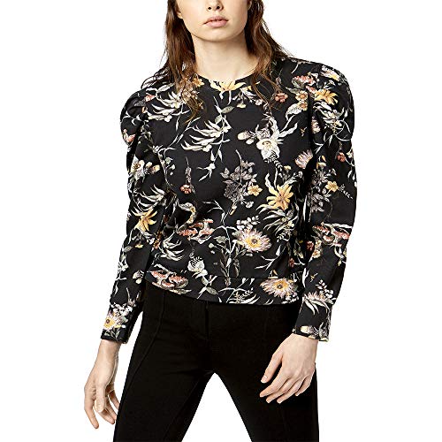 Floral-Print Puffed-Sleeve Sweatshirt