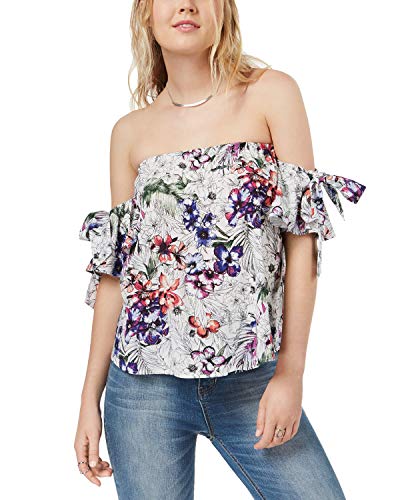 Juniors' Off-The-Shoulder Tie-Sleeve Top