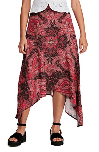 Free People Womens A The Shore Print A-Line Midi Skirt Red 0
