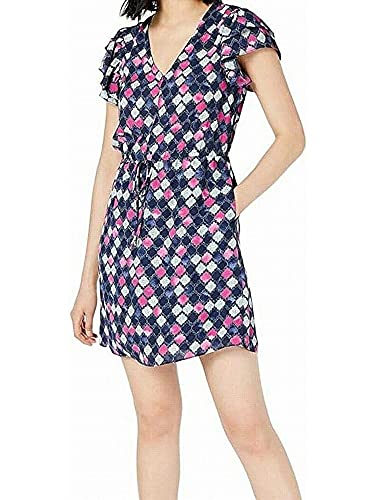 Printed Flutter-Sleeve Dress