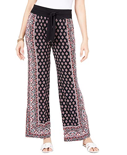 INC Petite Printed Tie-Waist Pants