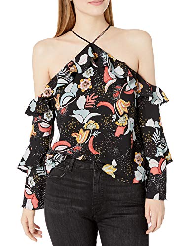 Cooper & Ella Womens Isadora Evening Floral Ruffle Top