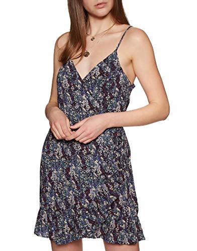 Free People Intimately Womens All My Love Floral Wrap Mini Dress Navy M