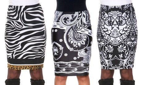 White Mark Womens Pretty & Proper Bandana Pencil Skirt