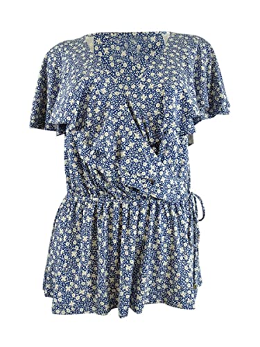 Lauren Ralph Lauren Floral Jersey Surplice Top