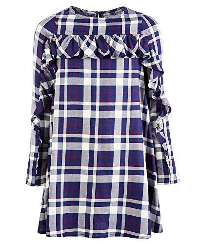 Big Girls Ruffle-Trim Plaid Shift Dress
