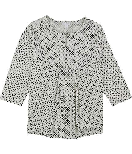 Plus Size Printed Keyhole Top