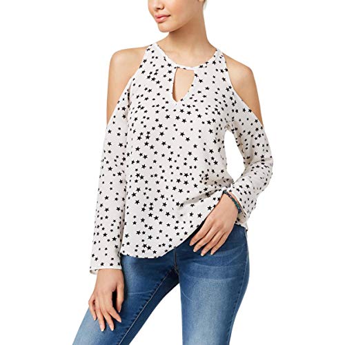 7 Sisters Juniors Printed Cold Shoulder Top