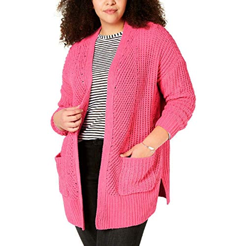 Plus Size Chenille Open-Front Cardigan