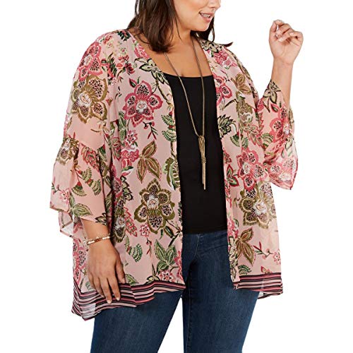Plus Size Printed Kimono