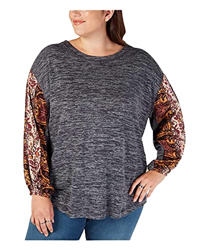 Plus Size Colorblocked Bubble-Sleeve Top