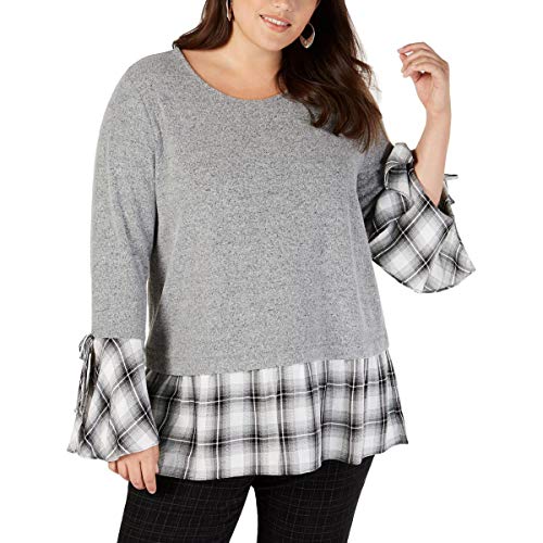 Plus Size Bell-Sleeve Layered-Look Top