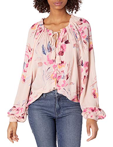 Womens Billabong Easy Breaze Print Blouse, Size Small - Ivory