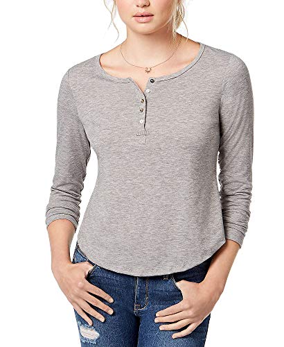 Juniors' Ruffled Cutout Henley