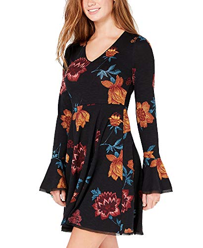 Juniors' Floral-Print Fit & Flare Dress