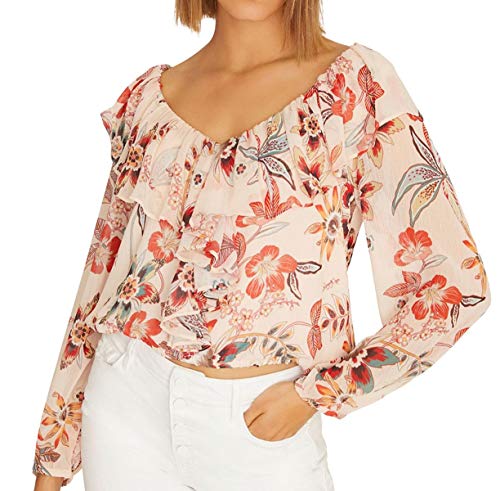 Lady Like Floral-Print Ruffle Top