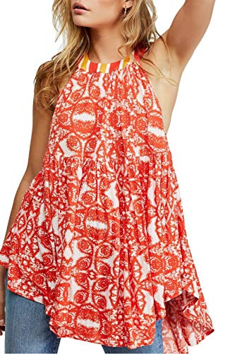 Free People Mimi Tunic Top (Orange, XS)