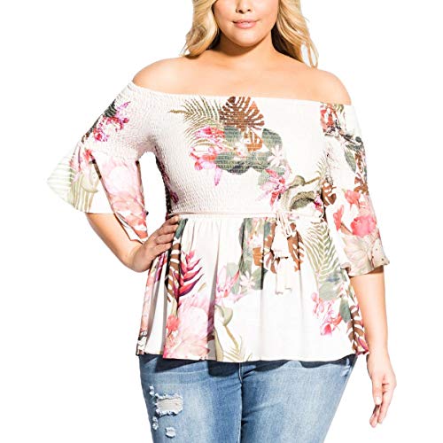 Trendy Plus Size Paradise Palm Top