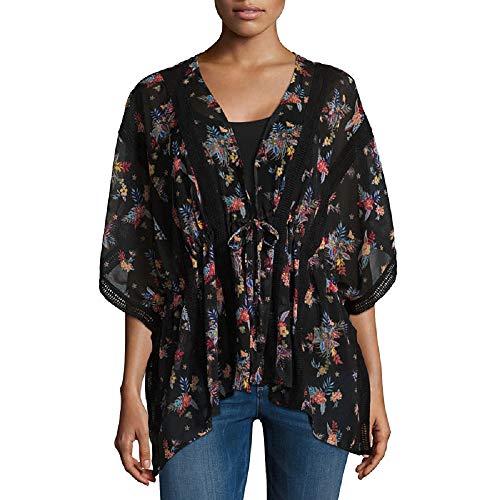 Juniors Self Esteem Tie Front Floral Kimono Top