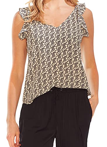 Paisley Flutter-Sleeve Top