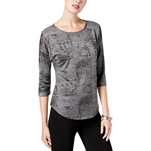 INC International Concepts Knit Top (Gunmetal, M)