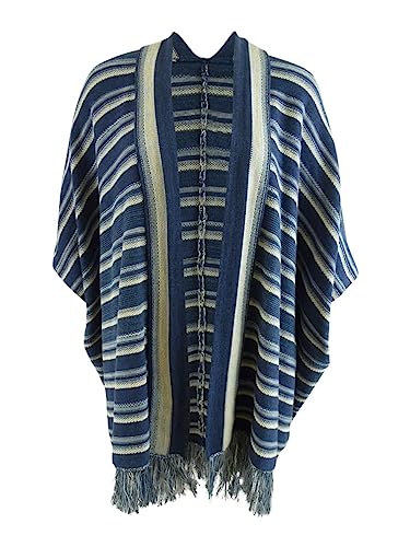 Lauren Ralph Lauren Womens Striped Fringe-Trim Cardigan
