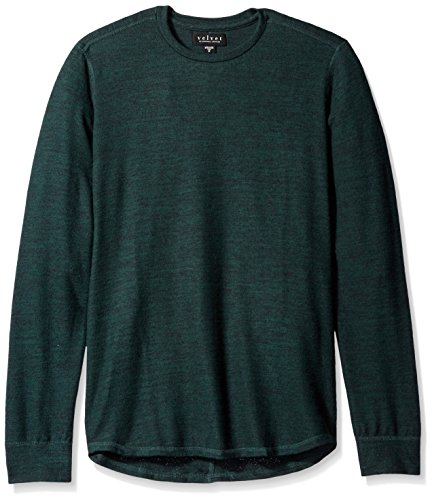 Velvet by Graham & Spencer Men's Bronson Heather Jersey Knit Long Sleeve Shirt, Forest, X-Large