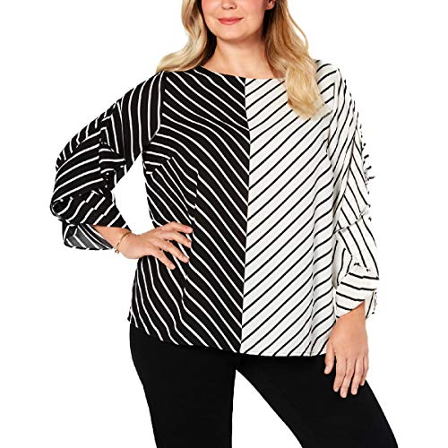 Plus Size Colorblocked Ruffle-Sleeve Top