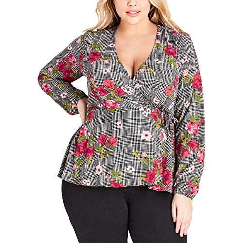 Trendy Plus Size Floral-Print Wrap Top