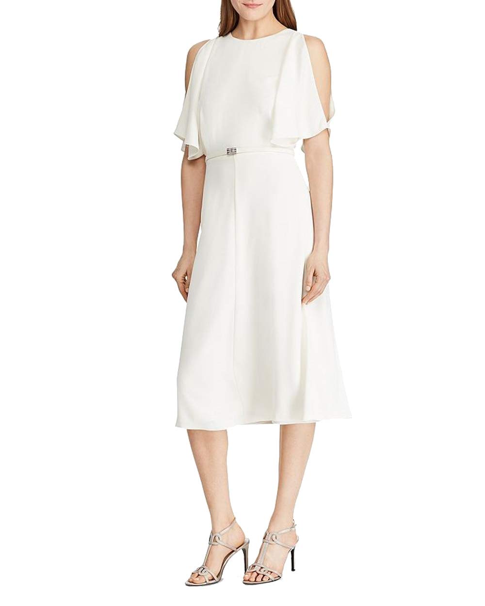 Lauren Ralph Lauren Belted Crepe Cocktail Dress
