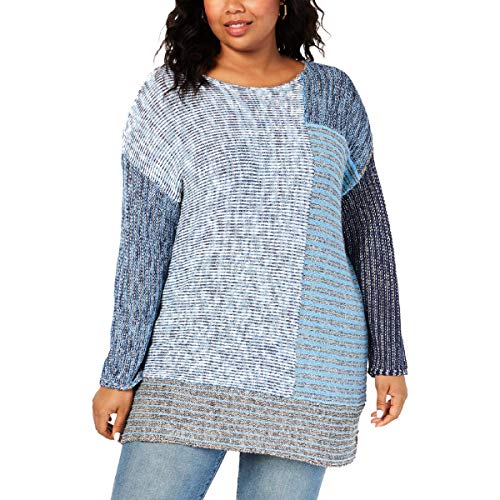 Plus Size Colorblock Tunic Sweater
