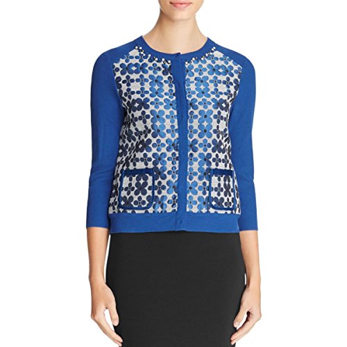 Finity Womens Studded Printed Cardigan Sweater