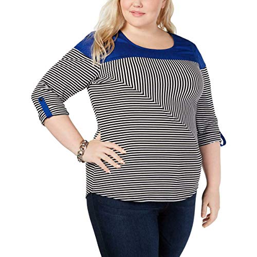 Plus Size Colorblocked Striped Top