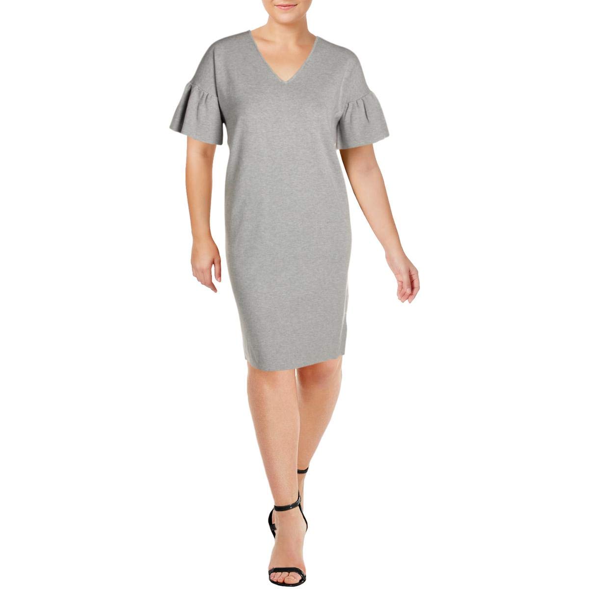 Lauren Ralph Lauren Womens Plus Knee-Length Heathered Sweaterdress