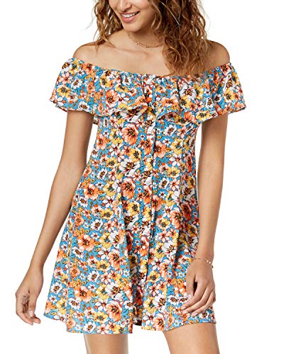 Juniors' Off-The-Shoulder A-Line Dress