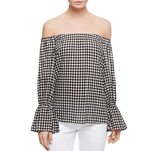 Sanctuary Gingham Off The Shoulder Top