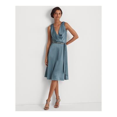 Lauren Ralph Lauren Belted Charmeuse Cocktail Dress