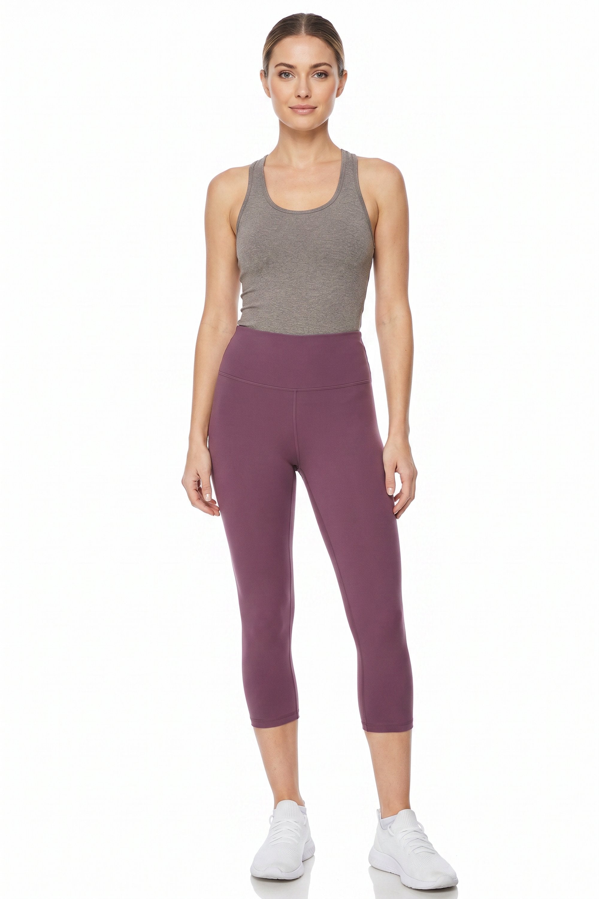 Brushed Basic Solid High Waisted Capris - 3 Inch - New Mix