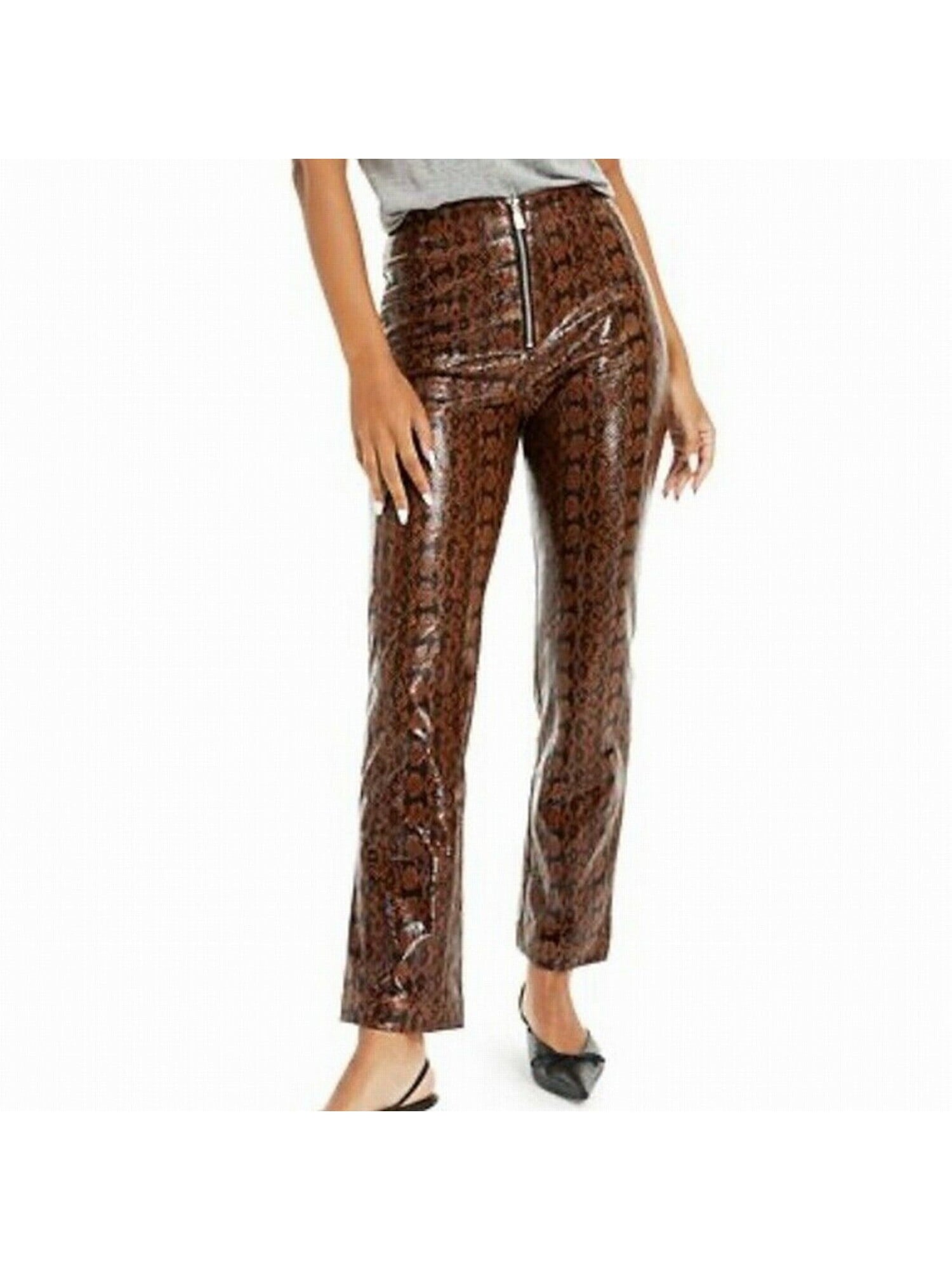 Faux-Snakeskin Pants