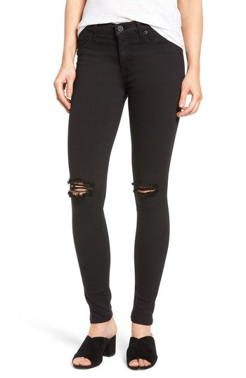 Hudson Jeans Women's Nico Midrise Ankle Destructed Super Skinny, Impair, 24