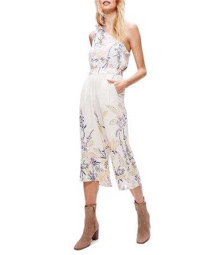 Free People Womens Pant Island Time Floral Print One Shoulder Romper