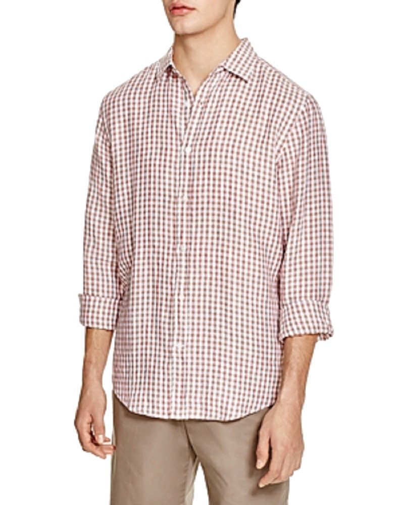Linen Check Regular Fit Button-Down Shirt
